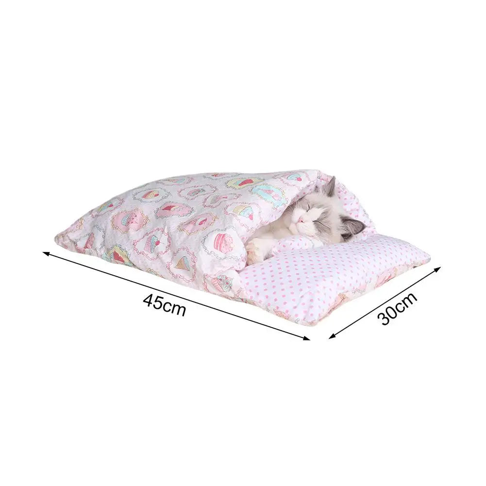 Washable Cat Bed Blanket Sleeping Bag Nest Animals Sleeping Sofa Bag Pet Small Dogs Blanket Winter Protection Kennel Nest