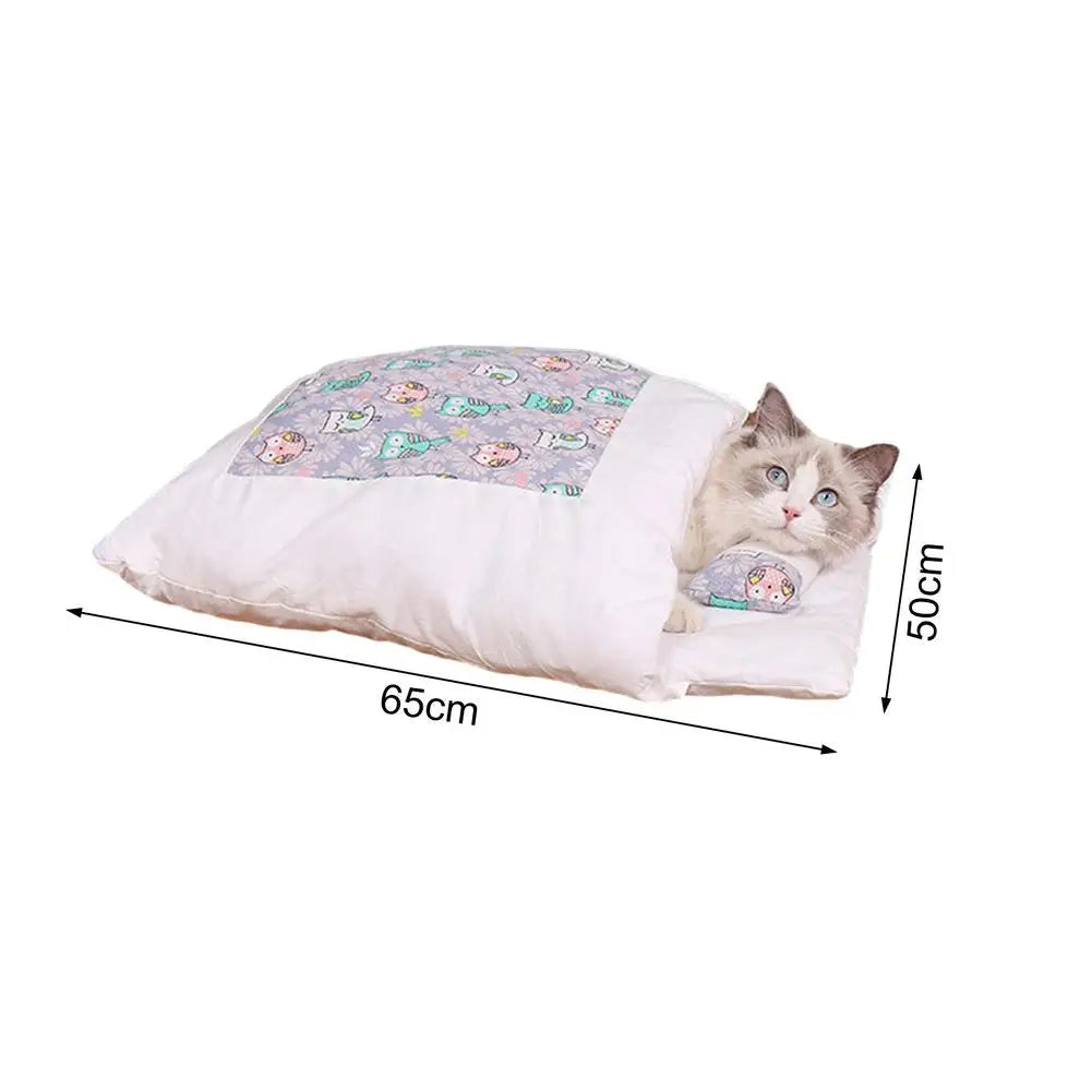 Washable Cat Bed Blanket Sleeping Bag Nest Animals Sleeping Sofa Bag Pet Small Dogs Blanket Winter Protection Kennel Nest