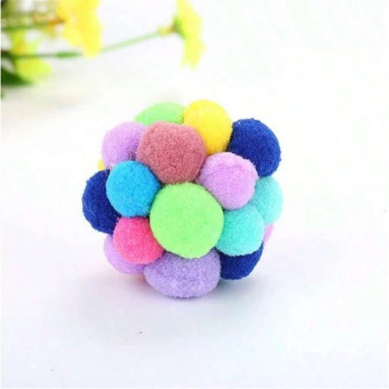 Brighten Up Your Cat's Day With Colorful Pom-Pom - High-Quality Pet Toys!