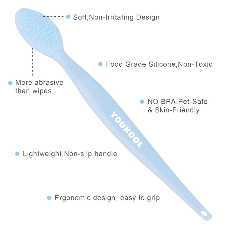 2PCS Pet Black Seed Brush for Cat Chin Acne and Blackhead Removal Silicone Double-sided Grooming Brush for Acne Treatment Acne