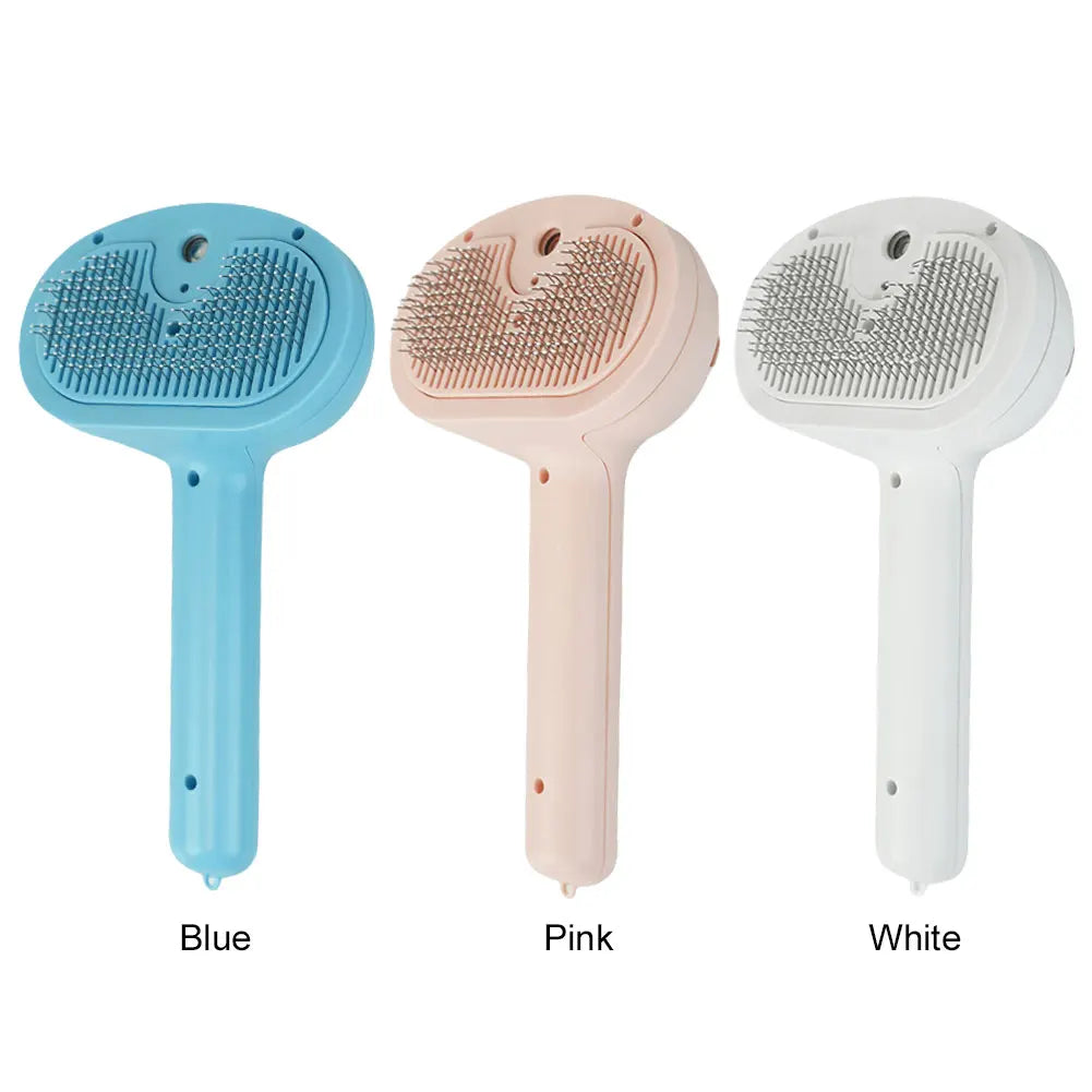 Cat Steamy Brush with Release Button Massage Grooming Brush Rechargeable Spray Cat Brush for Long and Short Hair Dogs and Cats