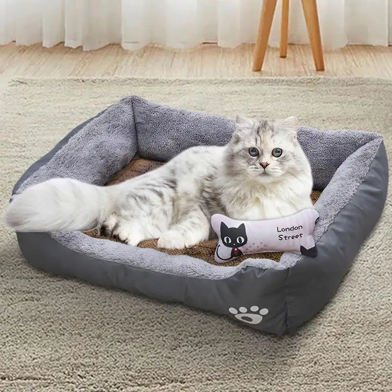 Dog Couch Bed Cozy Cuddler Luxury Puppy Pet Bed Small Dog Bed Soft Calming Sleeping Sofa Bed With Cooling Mat Blanket And Toy