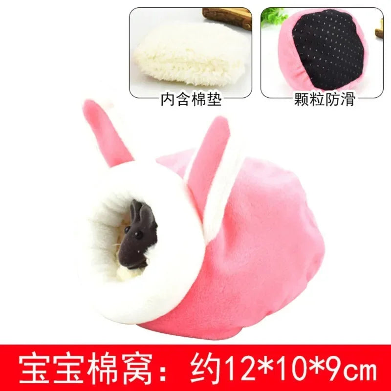 Pet Bed Cotton Warm Mouse Rodent House Kitten Puppy Mats Soft Small Animal Cage Accessories Lounger Cushion Cat House Tent House