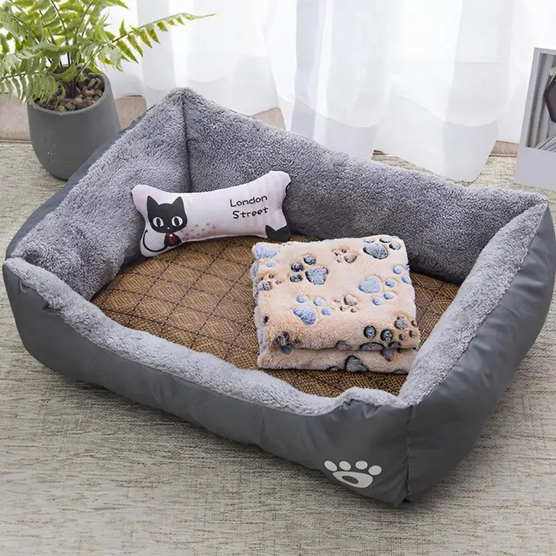 Dog Couch Bed Cozy Cuddler Luxury Puppy Pet Bed Small Dog Bed Soft Calming Sleeping Sofa Bed With Cooling Mat Blanket And Toy
