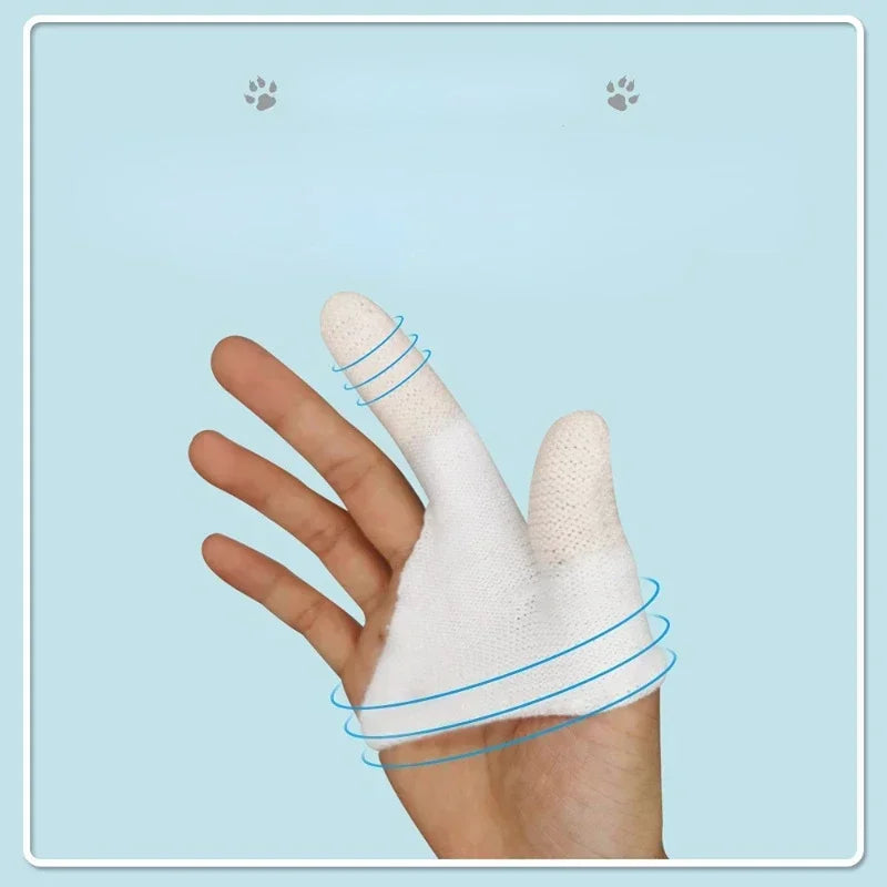 Two-finger Pet Tooth Brush Dog Cat Oral Cleaning Tools Finger Teeth Gloves For Puppy Kittens Nursing Supplies Tooth Decay