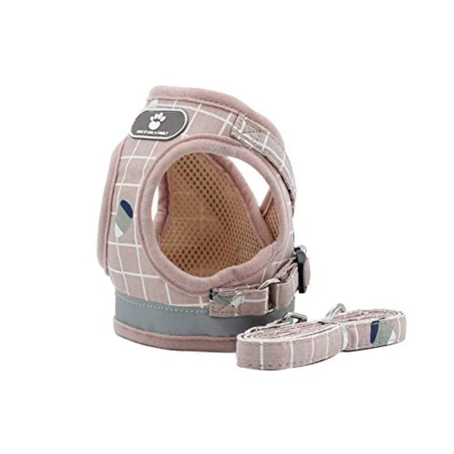 Soft Mesh Dog Harness and Leash Set for Walking No Pull Adjustable Reflective Puppy Stepin Vest Harness for Puppy Small Medium