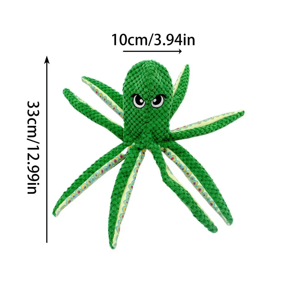 Squeaky Toys For Dogs Octopus Shaped Pet Chewing Toy Indoor Pet Chew Doll For Tug-of-War Teething Training Aggressive Chewers