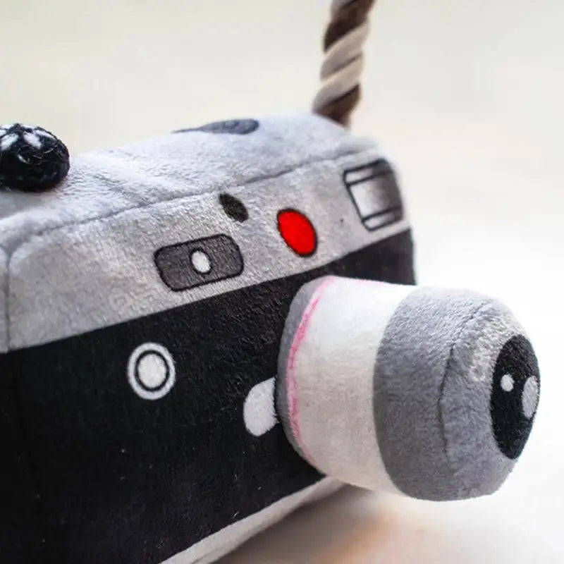 Dog Chewing Toys For Aggressive Chewers Squeaky Dog Toy Cute Camera Shape Plushie Pet Toys For Chewing & Teething