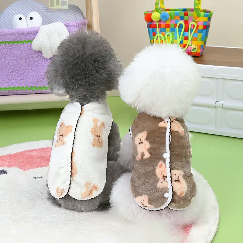 Pet Plush Jumpsuit Autumn Winter Dog Clothes for Small Dog Clothes Warm Velvet Sweet Kitten Puppy Cute Pullover Chihuahua