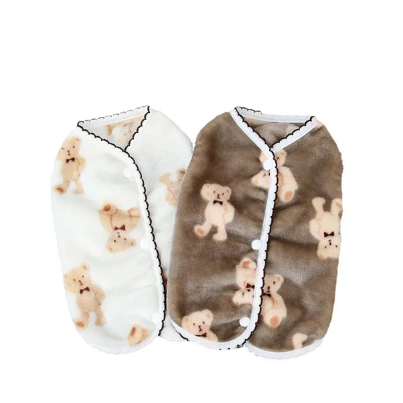 Pet Plush Jumpsuit Autumn Winter Dog Clothes for Small Dog Clothes Warm Velvet Sweet Kitten Puppy Cute Pullover Chihuahua