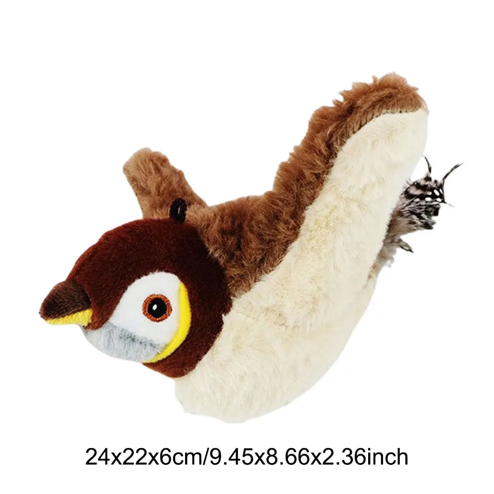 Pet Swing Sparrow Interactive Cat Toys USB Rechargeable Chirping Flapping Bird No Flying with Catnip for Indoor Touch Cats Toys