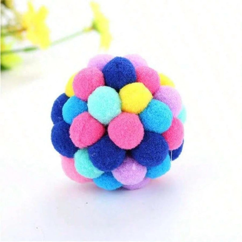 Brighten Up Your Cat's Day With Colorful Pom-Pom - High-Quality Pet Toys!