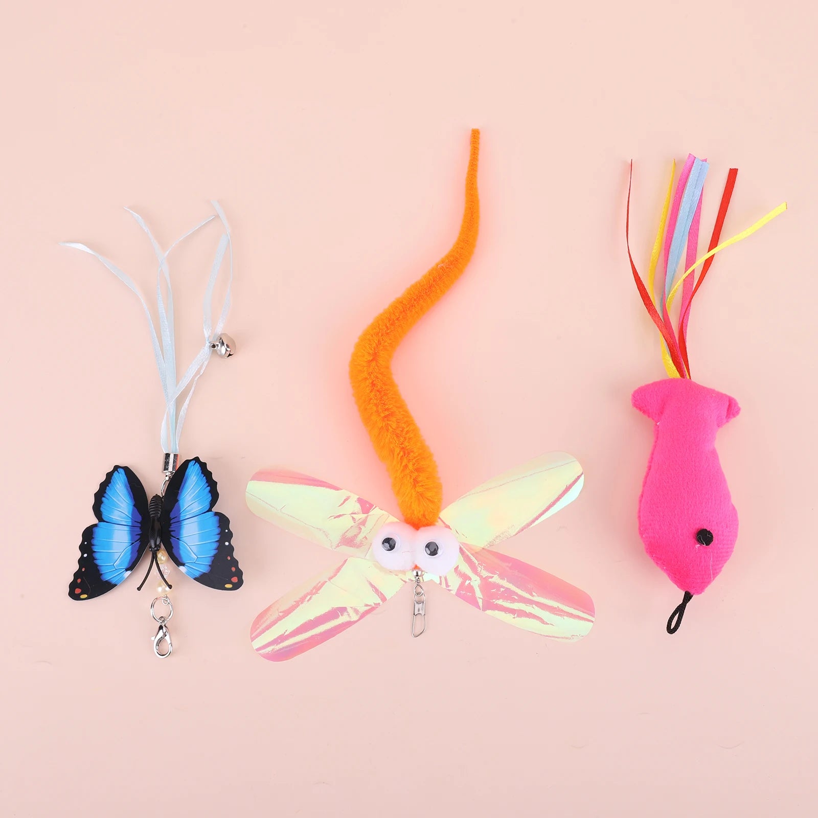 Pet Cat Toy Set Teaser Stick Set Double Headed Interactive Cat Toy Handfree Cat Toy Stick for Cat Training Playing Accessories