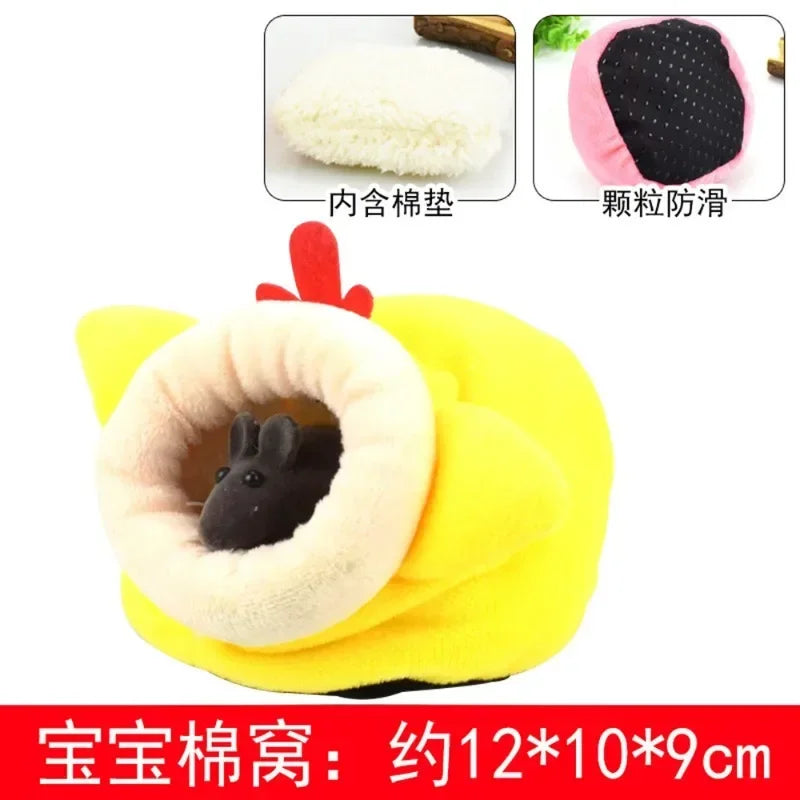 Pet Bed Cotton Warm Mouse Rodent House Kitten Puppy Mats Soft Small Animal Cage Accessories Lounger Cushion Cat House Tent House