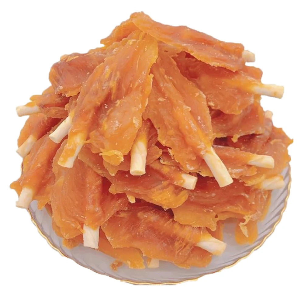 Chicken Breast Dog Treats for Small, Medium, & Large Dog - Made with Fresh Chicken and Cowhide - Healthy, and Long Lasting