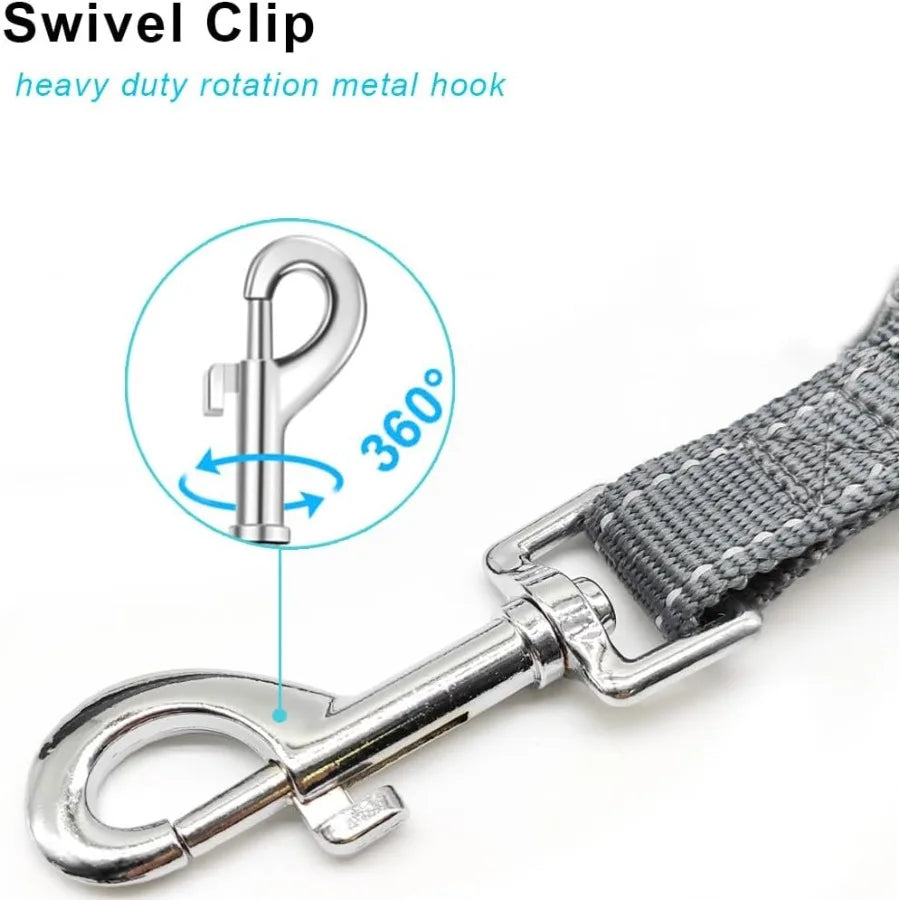 57FT Reflective Bungee Dog Leash No Pull for Shock Absorption Nylon Elastic Walking Leash for Small Medium Dogs Cats Grey