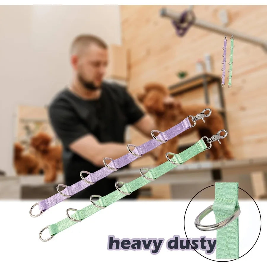 Dog Grooming Loops Dogs Grooming Table Arm Eender Straps 2 PCS 6 DRing Pet Groom Eension Strap Restranit Noose Leash Quick Rele