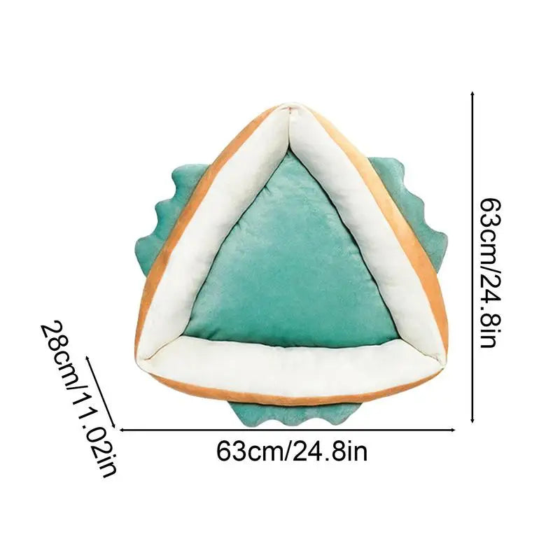 Unique Cat Bed Soft Triangular Shape Cat Bed Funny Cat Cushion Pet Calming Bed Non-Slip Bottom Small Dog Mat Washable Pet Crate