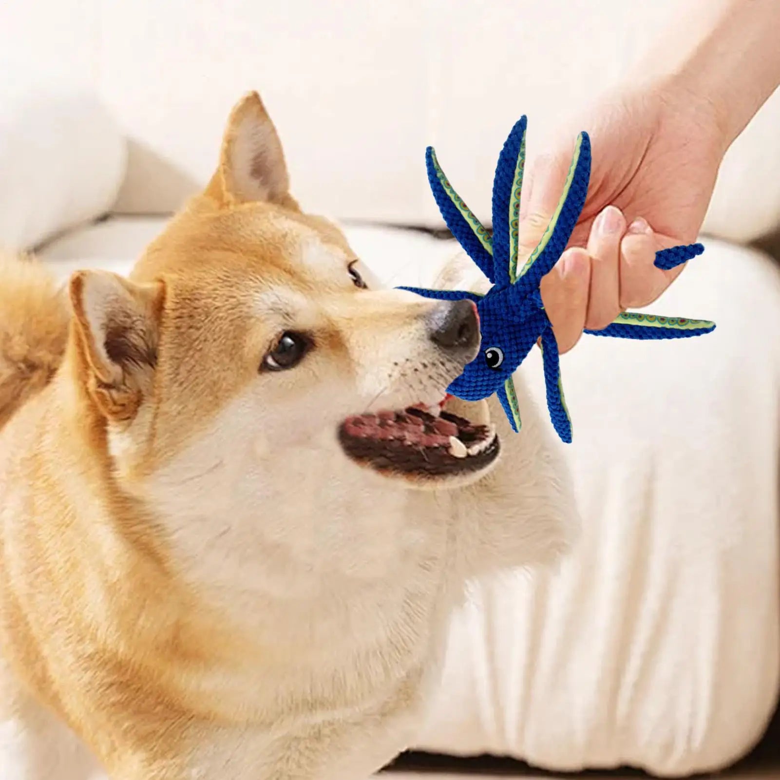 Squeaky Toys For Dogs Octopus Shaped Pet Chewing Toy Indoor Pet Chew Doll For Tug-of-War Teething Training Aggressive Chewers