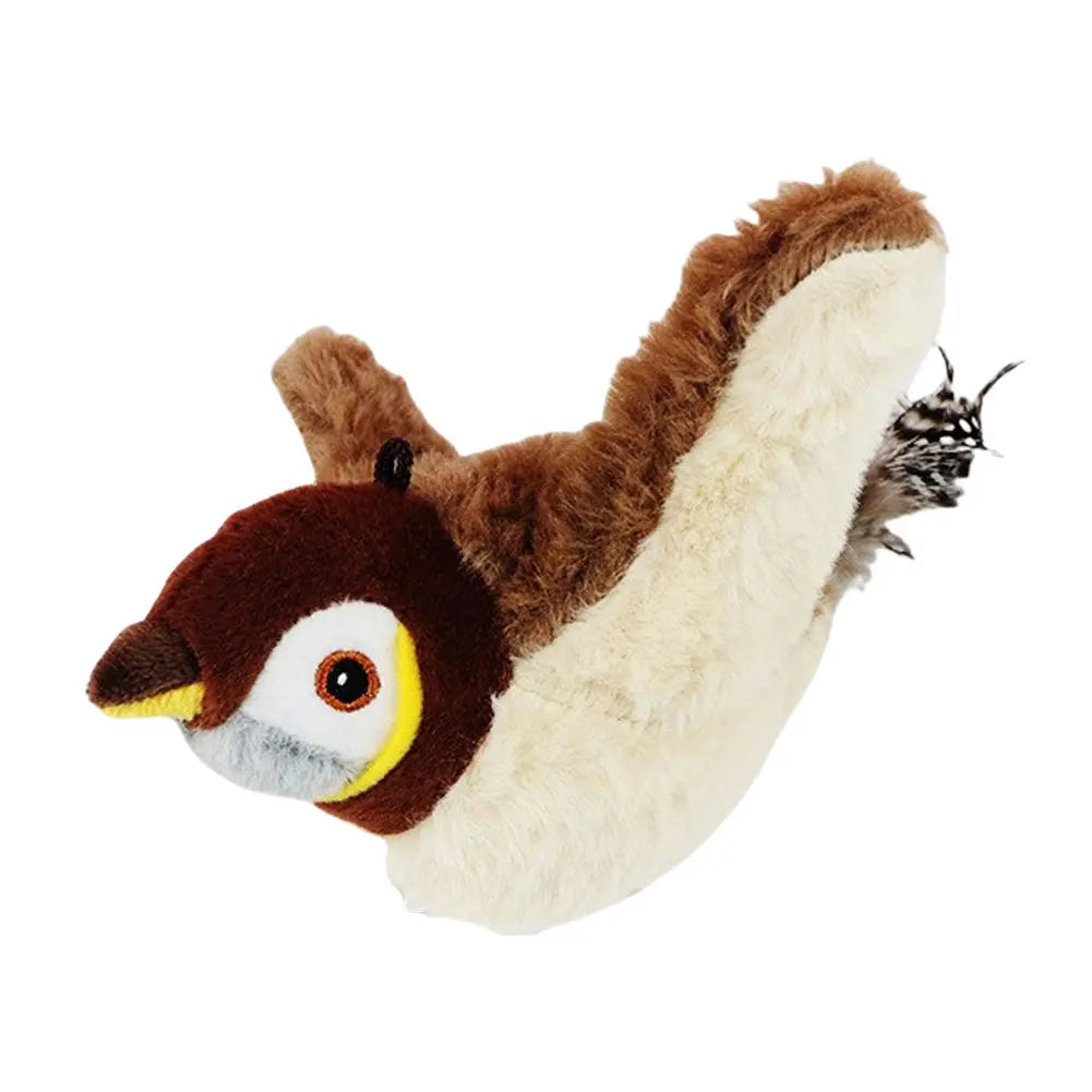Pet Swing Sparrow Interactive Cat Toys USB Rechargeable Chirping Flapping Bird No Flying with Catnip for Indoor Touch Cats Toys