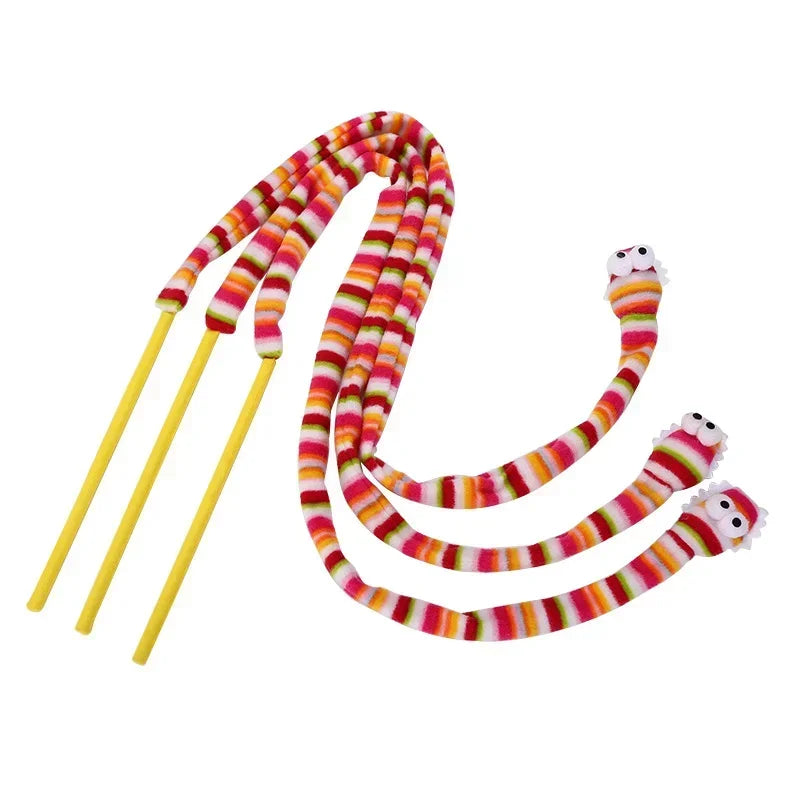 Creative Rainbow Snake Kitten Toys Interactive Toy Pet Interactive Toy Funny Cat Stick Good Quality Fast Shipping Pet Supplies