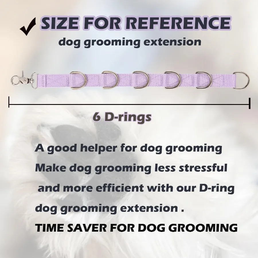 Dog Grooming Loops Dogs Grooming Table Arm Eender Straps 2 PCS 6 DRing Pet Groom Eension Strap Restranit Noose Leash Quick Rele