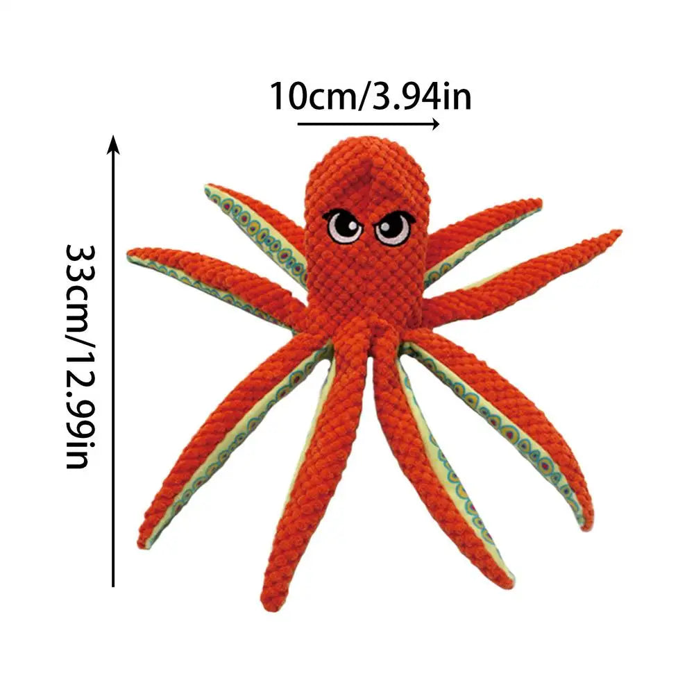 Squeaky Toys For Dogs Octopus Shaped Pet Chewing Toy Indoor Pet Chew Doll For Tug-of-War Teething Training Aggressive Chewers