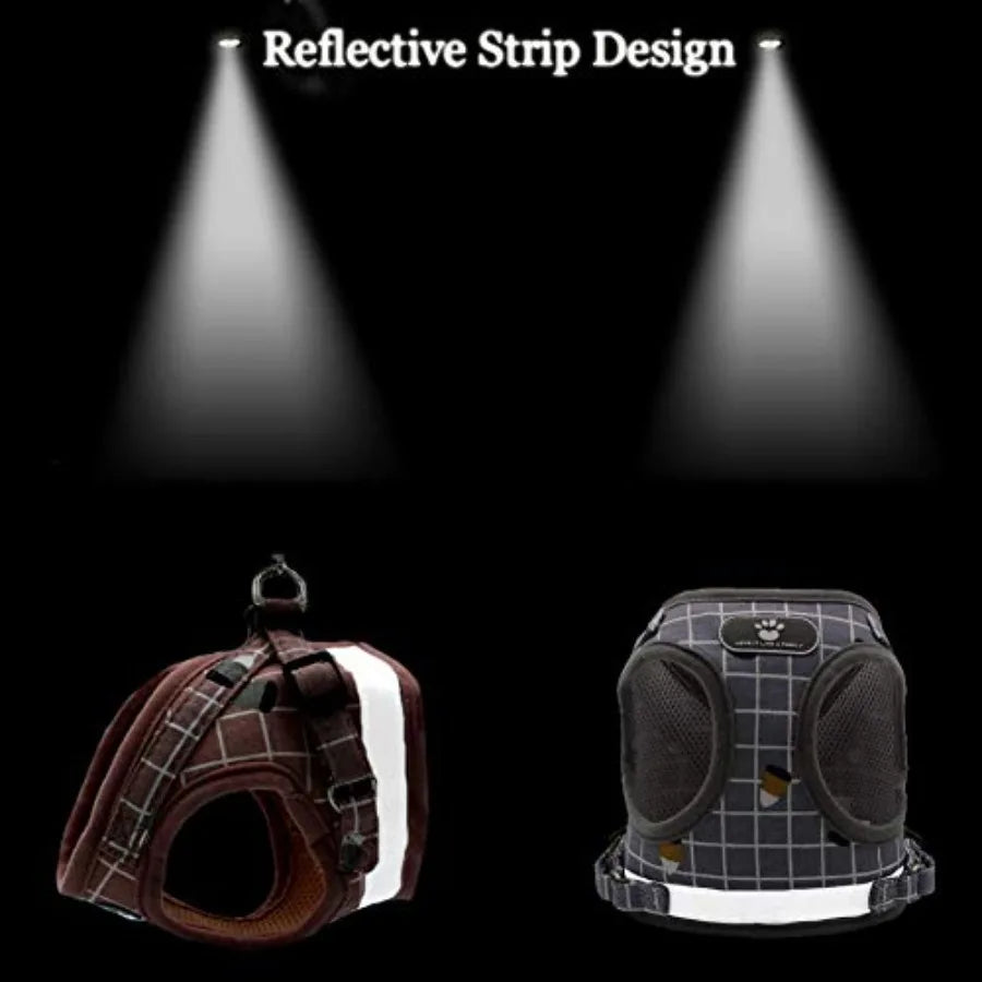 Soft Mesh Dog Harness and Leash Set for Walking No Pull Adjustable Reflective Puppy Stepin Vest Harness for Puppy Small Medium