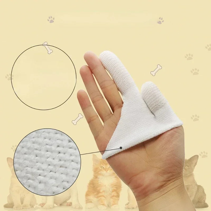 Two-finger Pet Tooth Brush Dog Cat Oral Cleaning Tools Finger Teeth Gloves For Puppy Kittens Nursing Supplies Tooth Decay