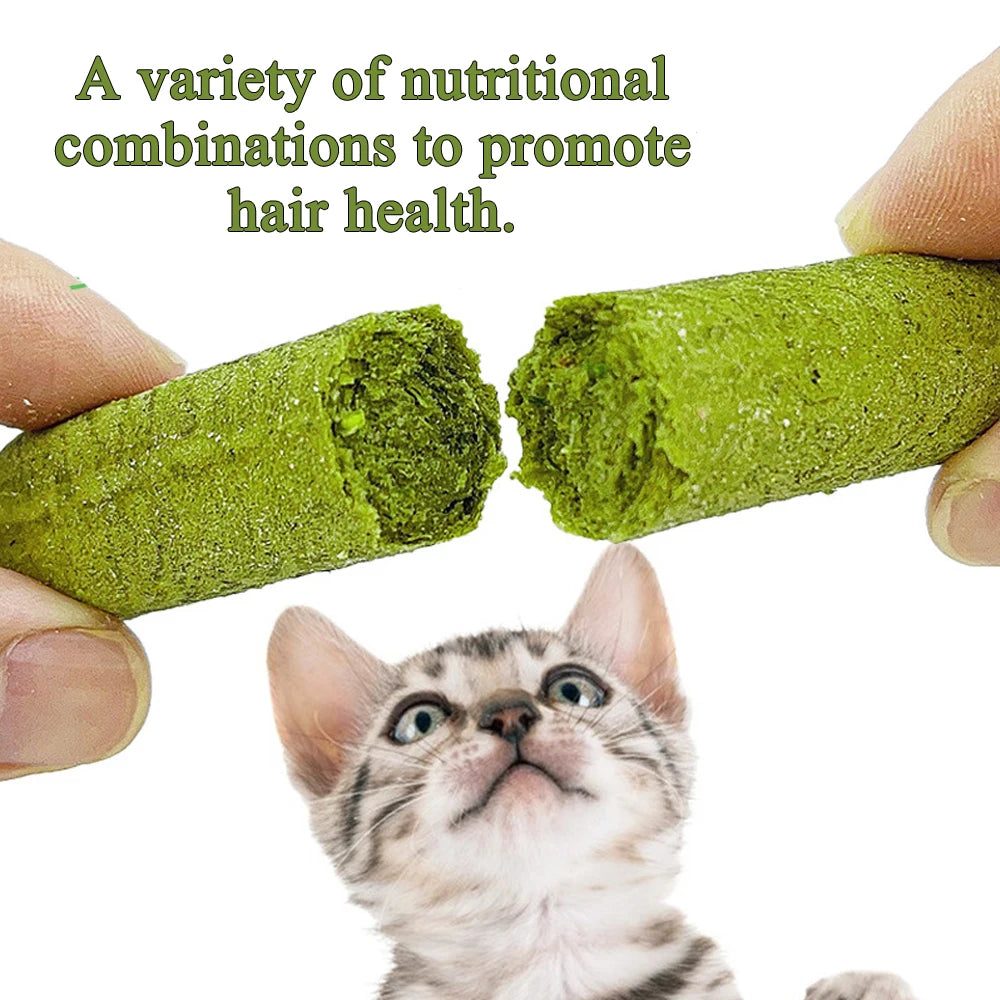 Cat Grass Teething Stick Cat Treats, Cat Grass Sticks for Indoor Cats, Cuddles and Meow Cat GrassSticks for Hairball