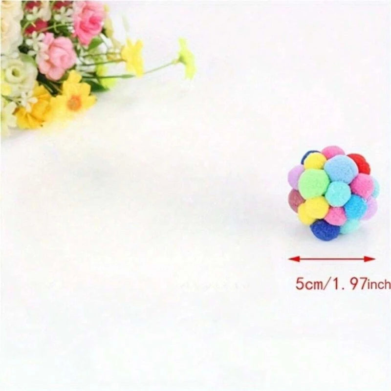 Brighten Up Your Cat's Day With Colorful Pom-Pom - High-Quality Pet Toys!