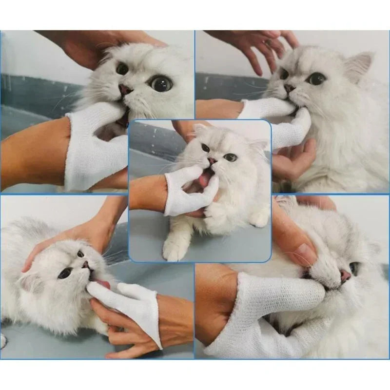 Two-finger Pet Tooth Brush Dog Cat Oral Cleaning Tools Finger Teeth Gloves For Puppy Kittens Nursing Supplies Tooth Decay