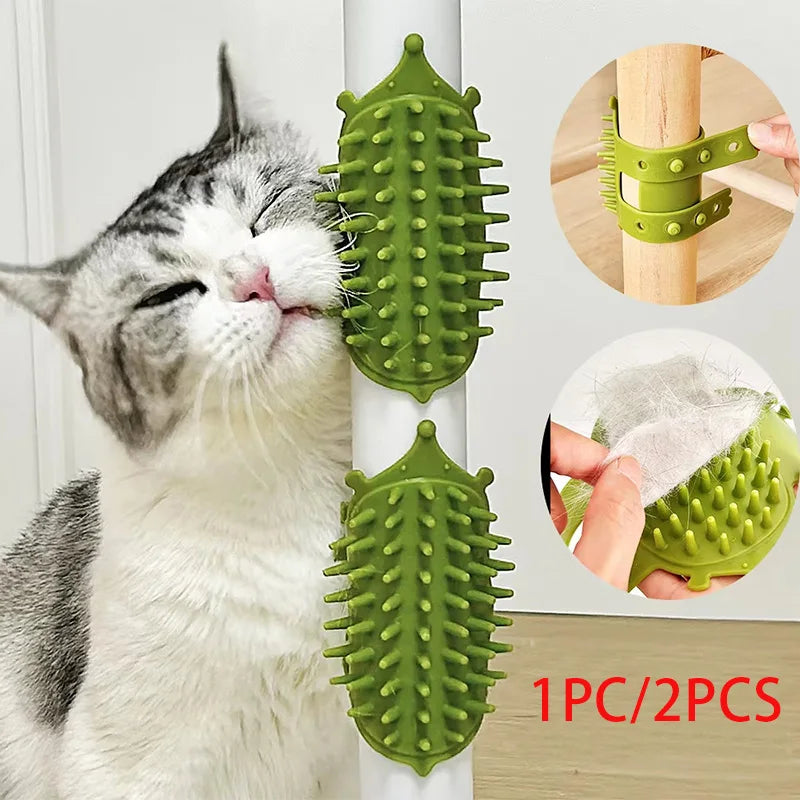 2/1Pcs Pet Cat Hair Removal Massage Comb Cats Scratching Rubbing Brush Kitten Grooming Self cleaning Scratchers Combs
