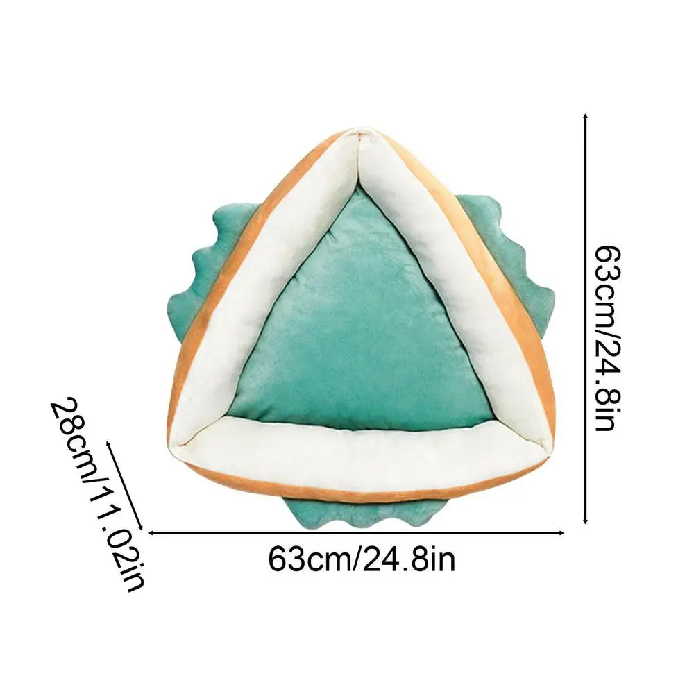 Unique Cat Bed Soft Triangular Shape Cat Bed Funny Cat Cushion Pet Calming Bed Non-Slip Bottom Small Dog Mat Washable Pet Crate