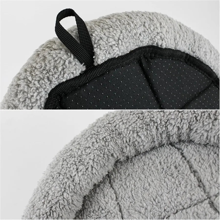 Round Cat Bed for Indoor Cats and Small to Medium Dogs 19.5 x 19.5 x 2 Inch Self-Warming Pet Bed with Surrounding Pillow Plush