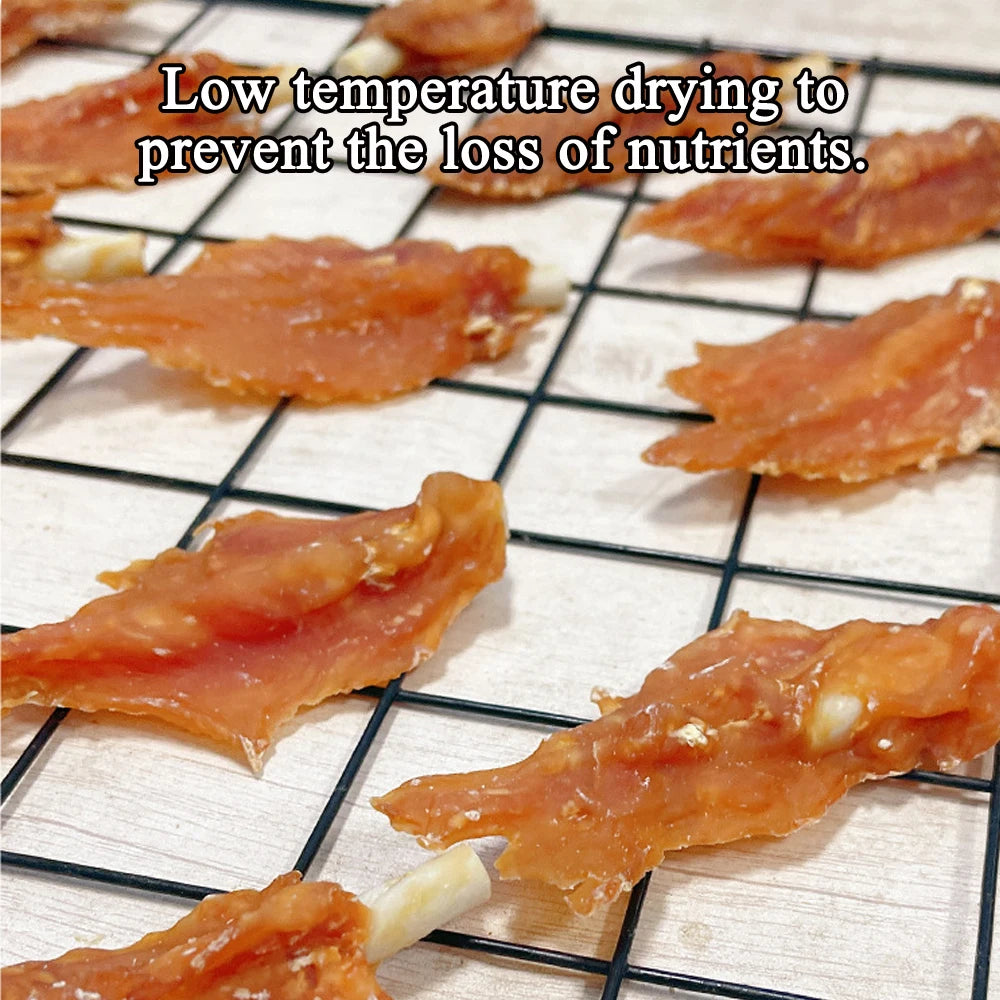 Chicken Breast Dog Treats for Small, Medium, & Large Dog - Made with Fresh Chicken and Cowhide - Healthy, and Long Lasting