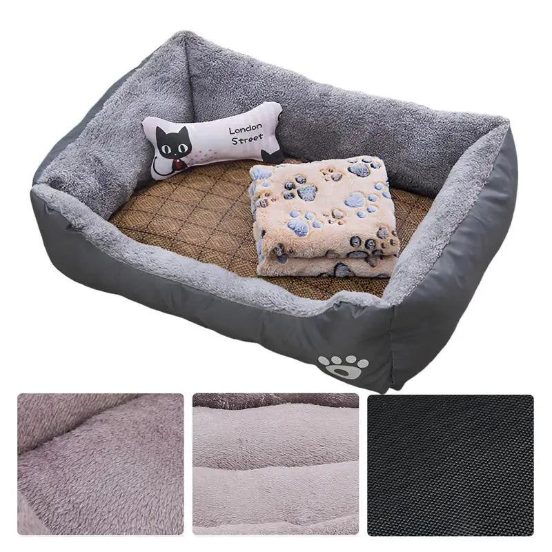 Dog Couch Bed Cozy Cuddler Luxury Puppy Pet Bed Small Dog Bed Soft Calming Sleeping Sofa Bed With Cooling Mat Blanket And Toy