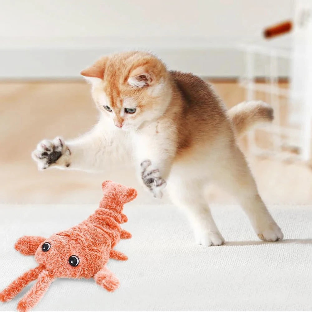 Funny Interactive Dog Plush Toy Floppy Lobster Interactive Dog Toy Floppy Lobster Pet Squeak Toys for Medium Dogs Teething