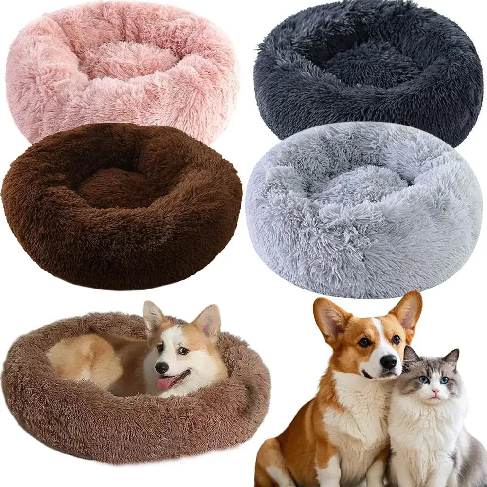 Home Plush Pet Nest Winter Cat Nest Dog Nest Warm Detachable and Washable Round Cat Nest Pet Bed Seasonal Universal Decoration