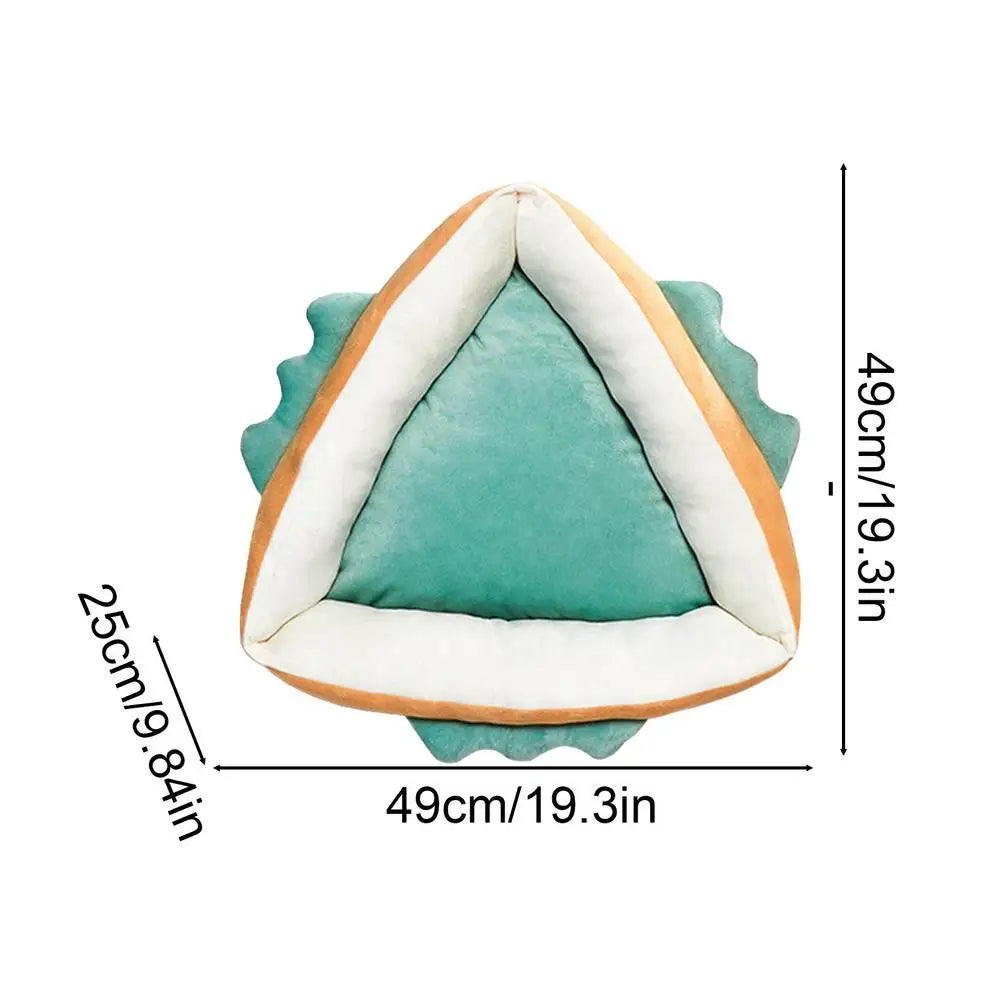 Unique Cat Bed Soft Triangular Shape Cat Bed Funny Cat Cushion Pet Calming Bed Non-Slip Bottom Small Dog Mat Washable Pet Crate