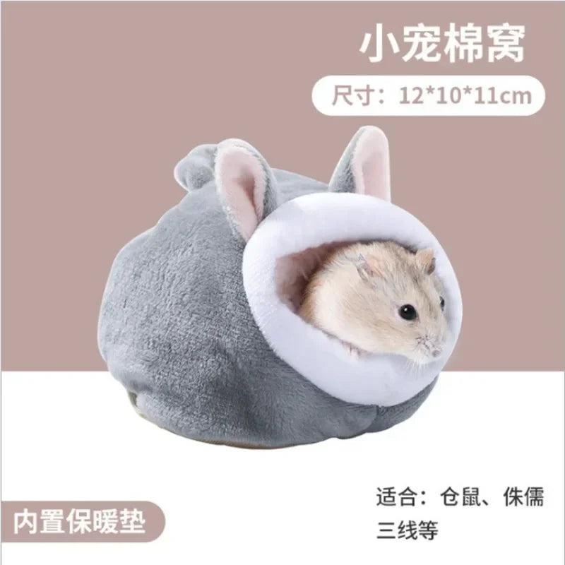 Pet Bed Cotton Warm Mouse Rodent House Kitten Puppy Mats Soft Small Animal Cage Accessories Lounger Cushion Cat House Tent House