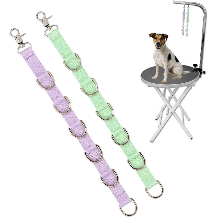 Dog Grooming Loops Dogs Grooming Table Arm Eender Straps 2 PCS 6 DRing Pet Groom Eension Strap Restranit Noose Leash Quick Rele