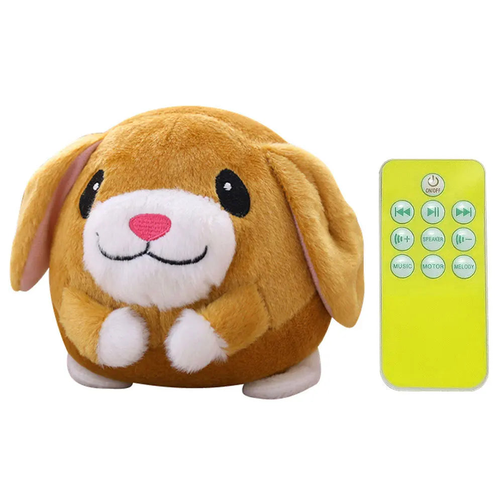 Cartoon Pig Active Moving Pet Plush Toy USB Rechargeable Interactive Dog Toys Pet Bouncing Balls for Dogs Cats