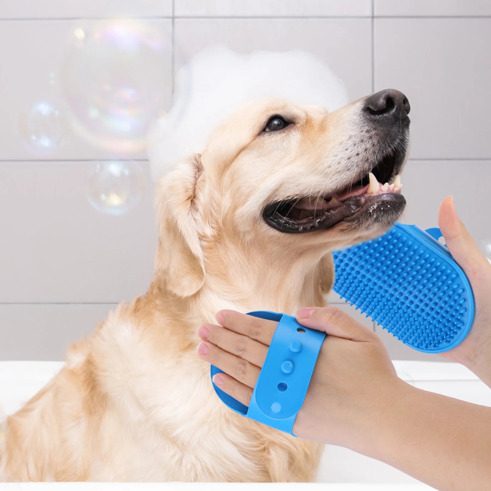 6PCS Pet Grooming Kit Silicone Dog Bath Brush Dog Toothbrush Finger Pet Grooming Gloves for Dog Cat Bathing Massaging & Grooming