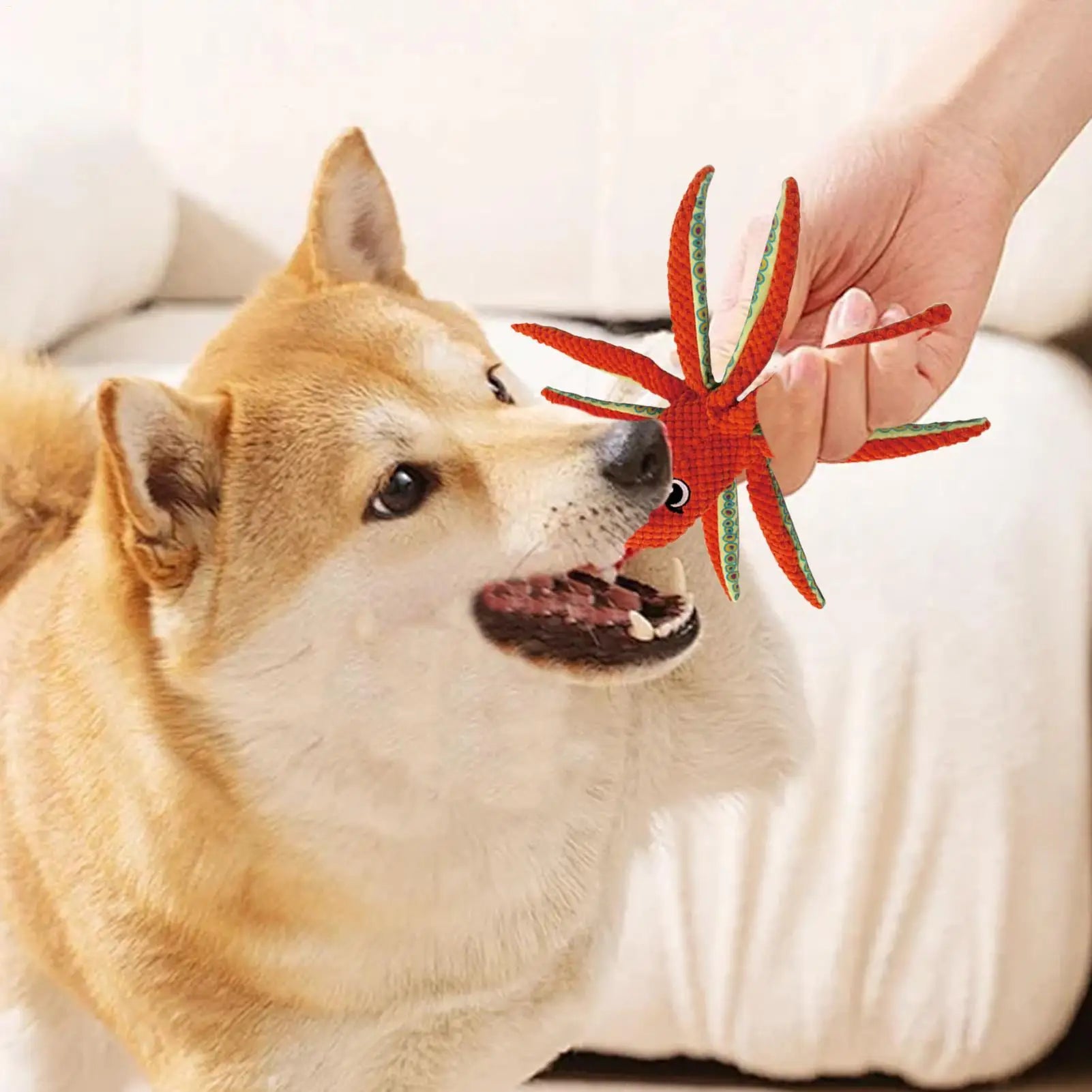 Squeaky Toys For Dogs Octopus Shaped Pet Chewing Toy Indoor Pet Chew Doll For Tug-of-War Teething Training Aggressive Chewers