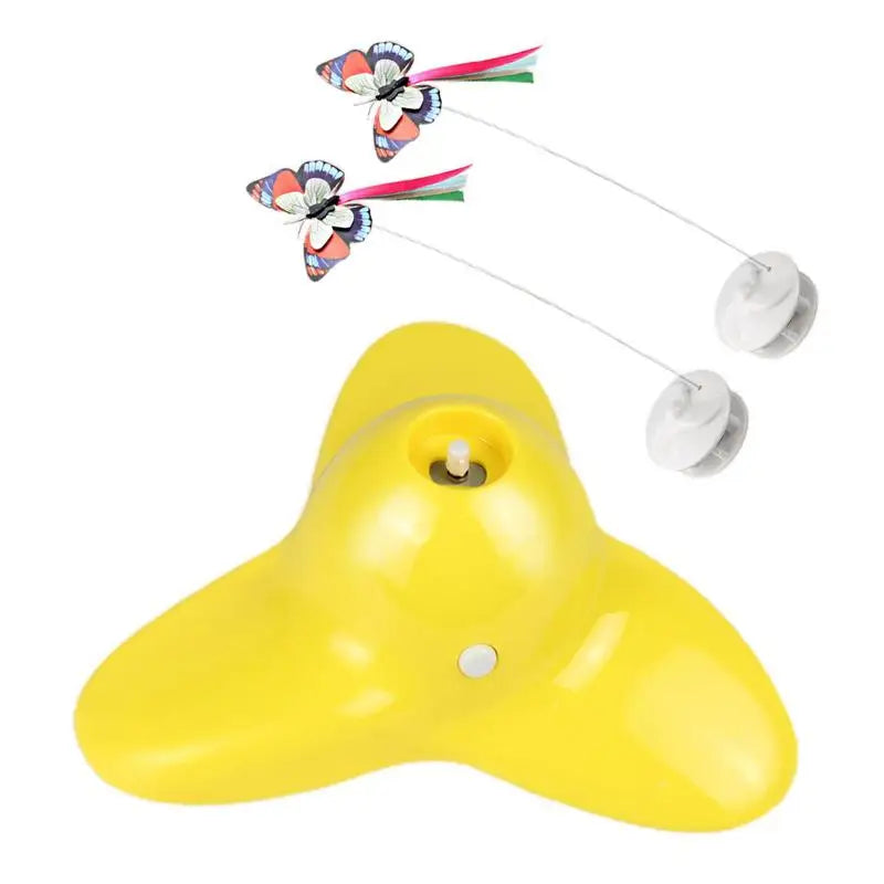 Interactive Pet Toys Cat Toy Moving Cat Toys With LED Light Weighted Base Butterfly Flutter Pet Exercise Toy Self Play