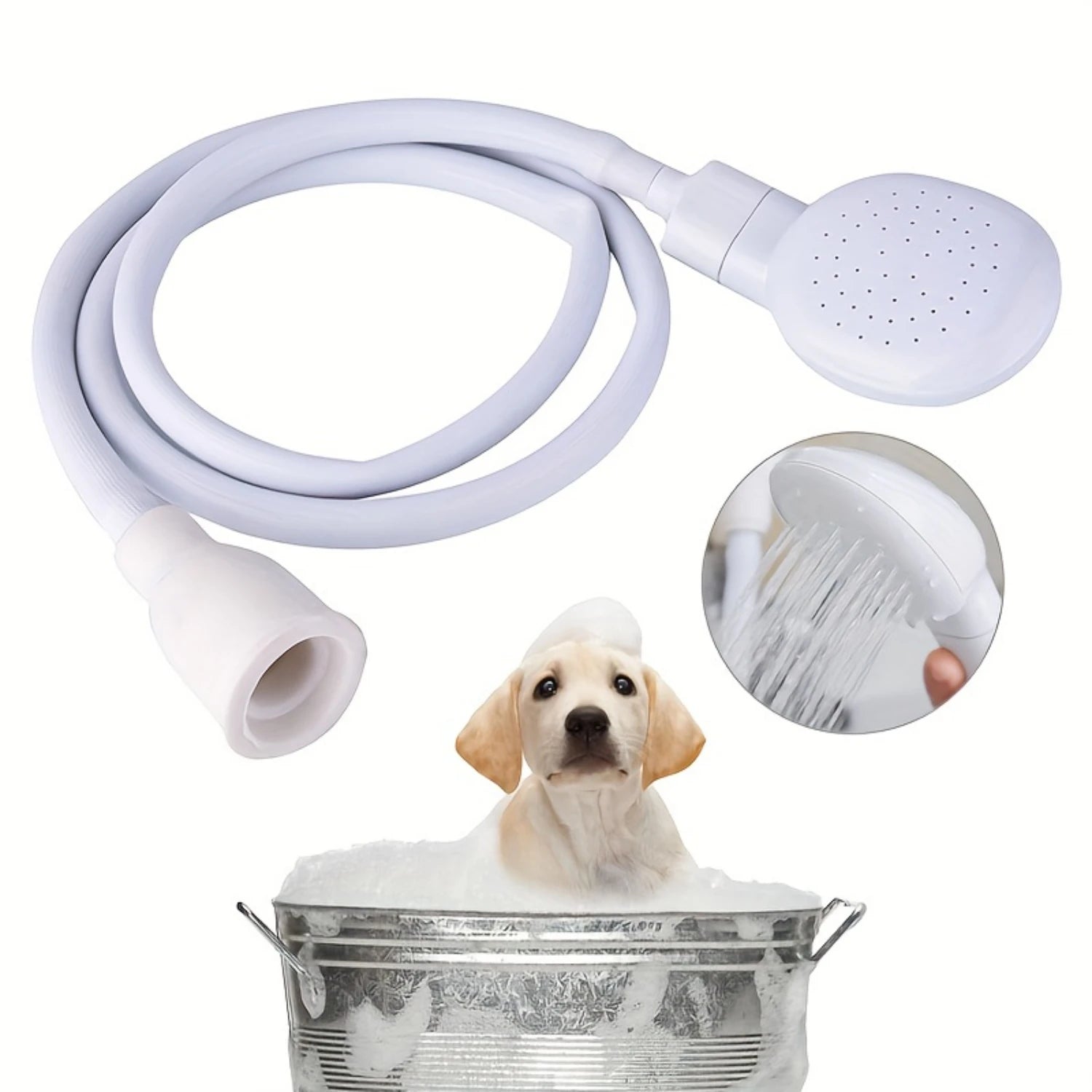 Versatile Pet Shower Head - Easy Connect, No-Power Needed For Dog & Cat Bathing,  Use