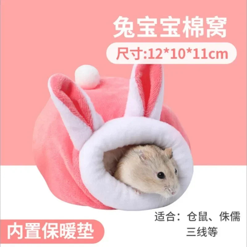 Pet Bed Cotton Warm Mouse Rodent House Kitten Puppy Mats Soft Small Animal Cage Accessories Lounger Cushion Cat House Tent House