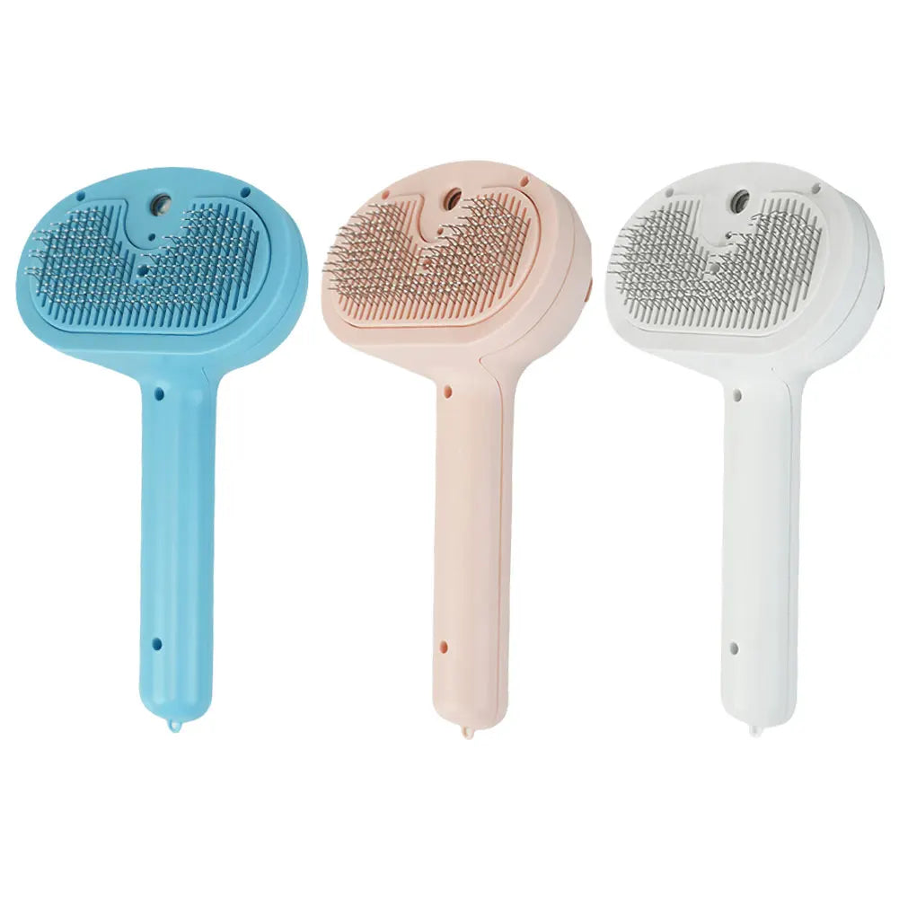 Cat Steamy Brush with Release Button Massage Grooming Brush Rechargeable Spray Cat Brush for Long and Short Hair Dogs and Cats
