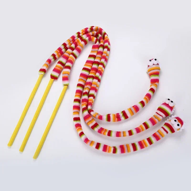 Creative Rainbow Snake Kitten Toys Interactive Toy Pet Interactive Toy Funny Cat Stick Good Quality Fast Shipping Pet Supplies
